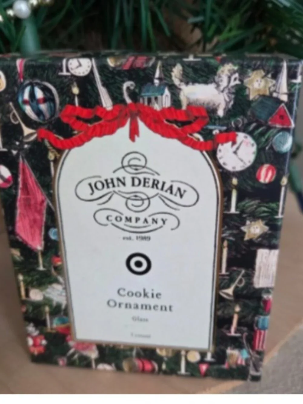 John Derian Red White Cookie Glass Christmas Tree Ornament 2025 New in Box